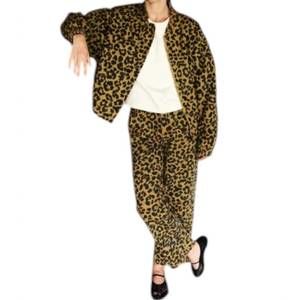 NEW FRNCH denim leopard pants in sand